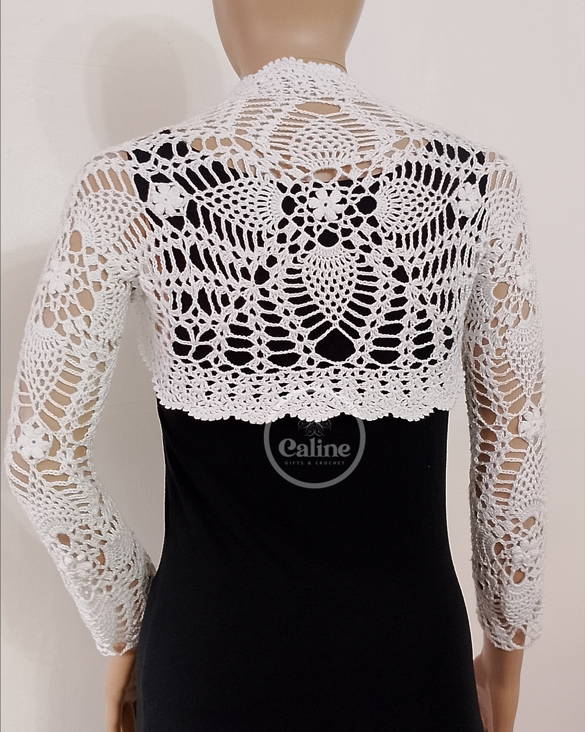 Lacey Daisy White Crochet Shrug