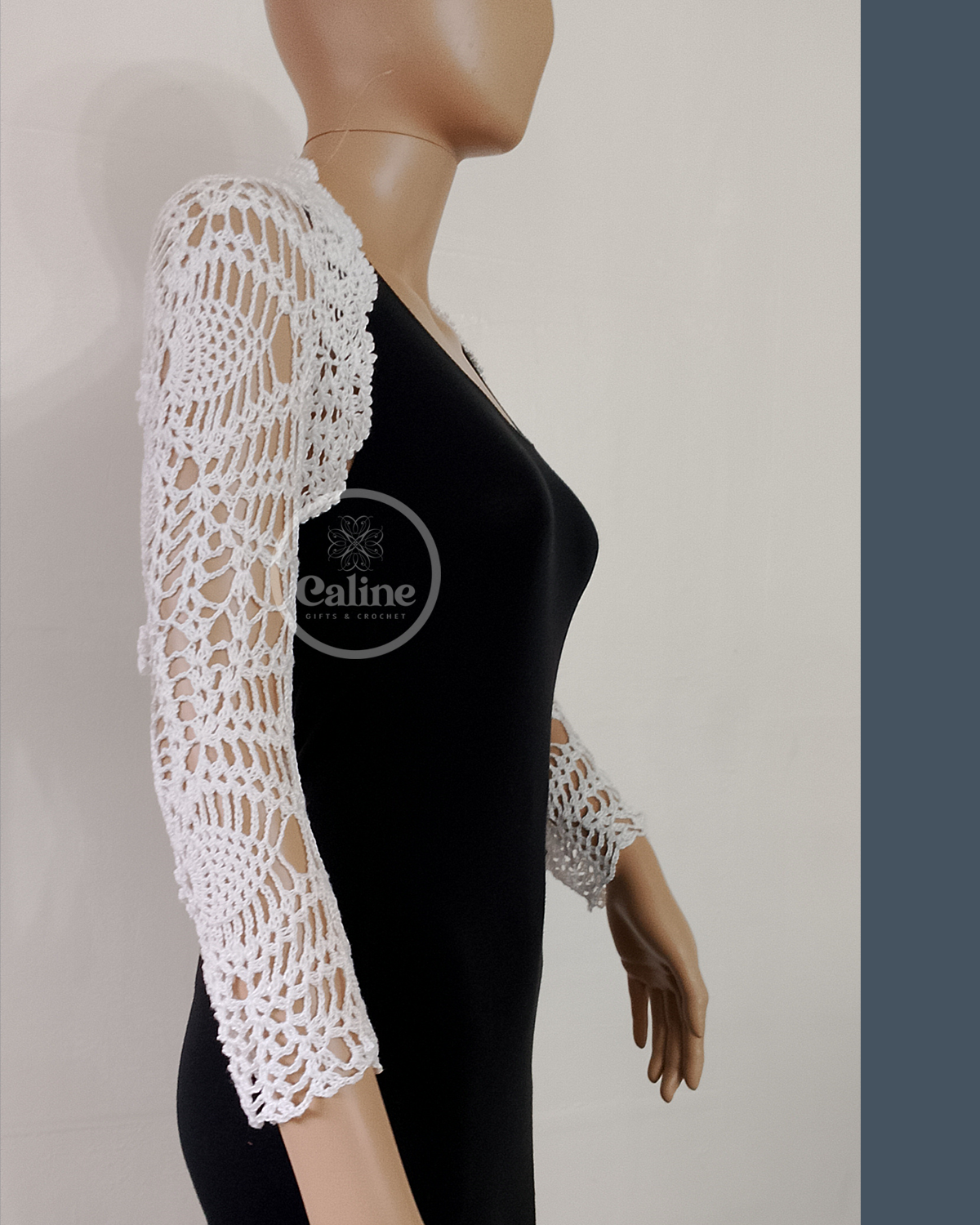 Lacey Daisy White Crochet Shrug